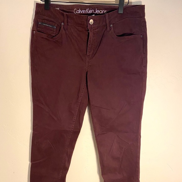 Calvin Klein Maroon Skinny Ankle Pants Size 30 - Picture 1 of 9